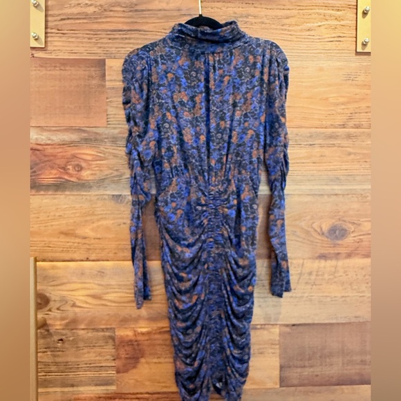 Veronica Beard Greta Blue and Brown Floral Mini Dress - Picture 10 of 13